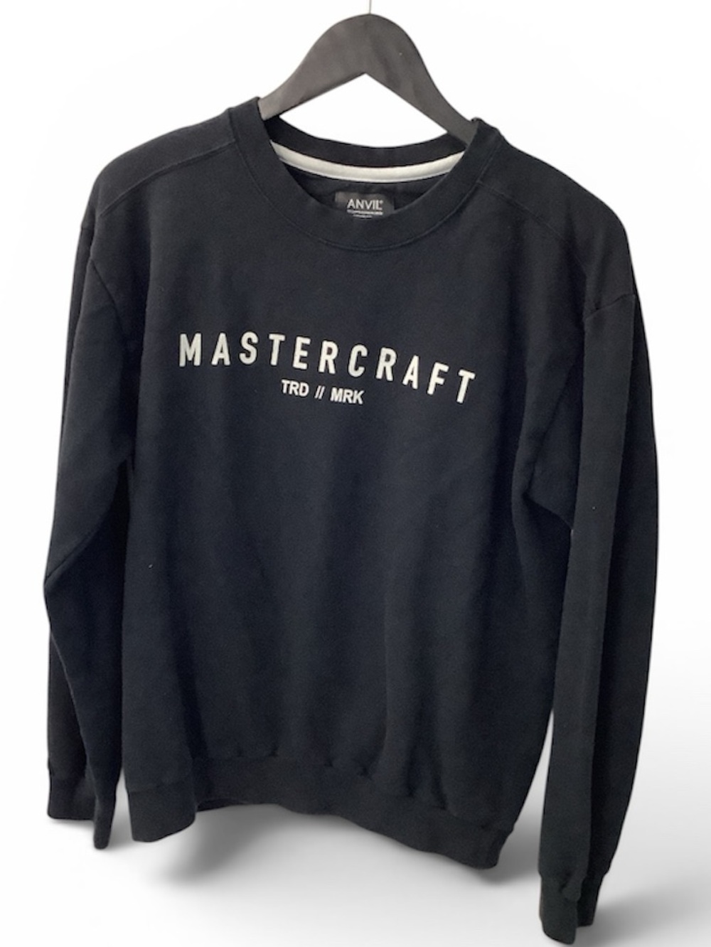 Anvil Black Crewneck Sweatshirt with MASTERCRAFT Print